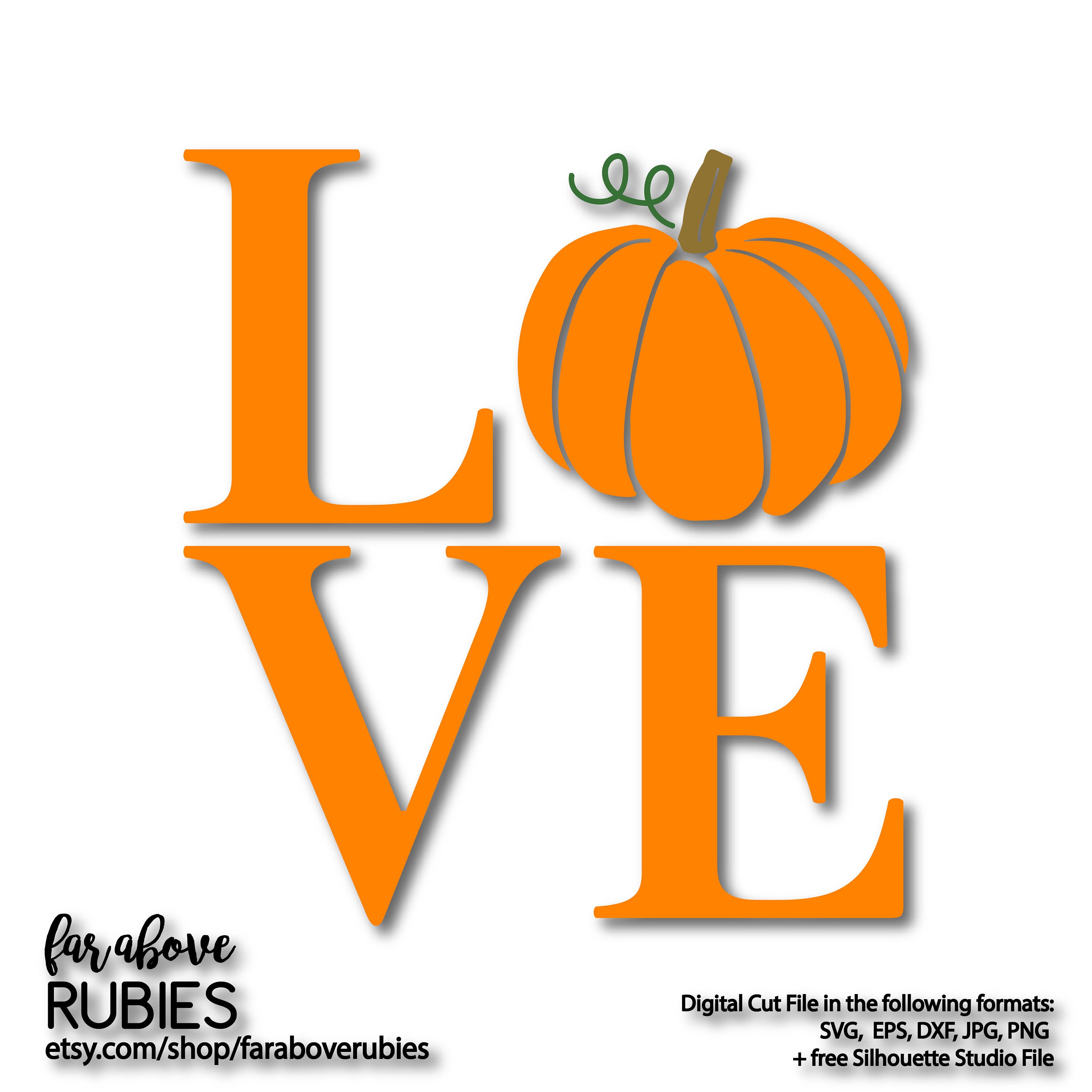 Download LOVE Pumpkin Fall Autumn Halloween SVG EPS dxf png jpg | Etsy