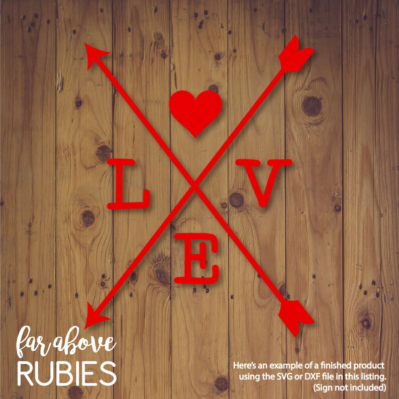 Download Happy Valentine's Day Love with Heart Cross Arrows SVG | Etsy