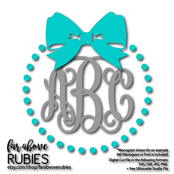 Download Classic Bow Tie Ribbon Monogram with Beads Pearls monogram ...