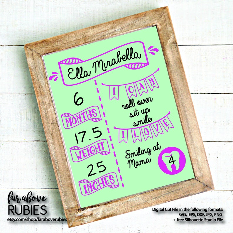 Download Baby Milestone SVG Milestone Board SVG Baby Shower Gift ...