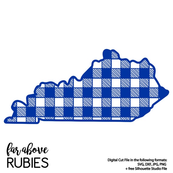 Download Kentucky State Shape Buffalo Plaid SVG DXF png jpg digital