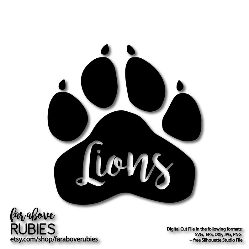 Download Lion Paw Print School Team Pride Mascot SVG EPS dxf png | Etsy