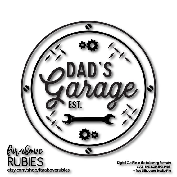Download Dad's Garage SVG Sign Gears Wrench You Personalize with | Etsy