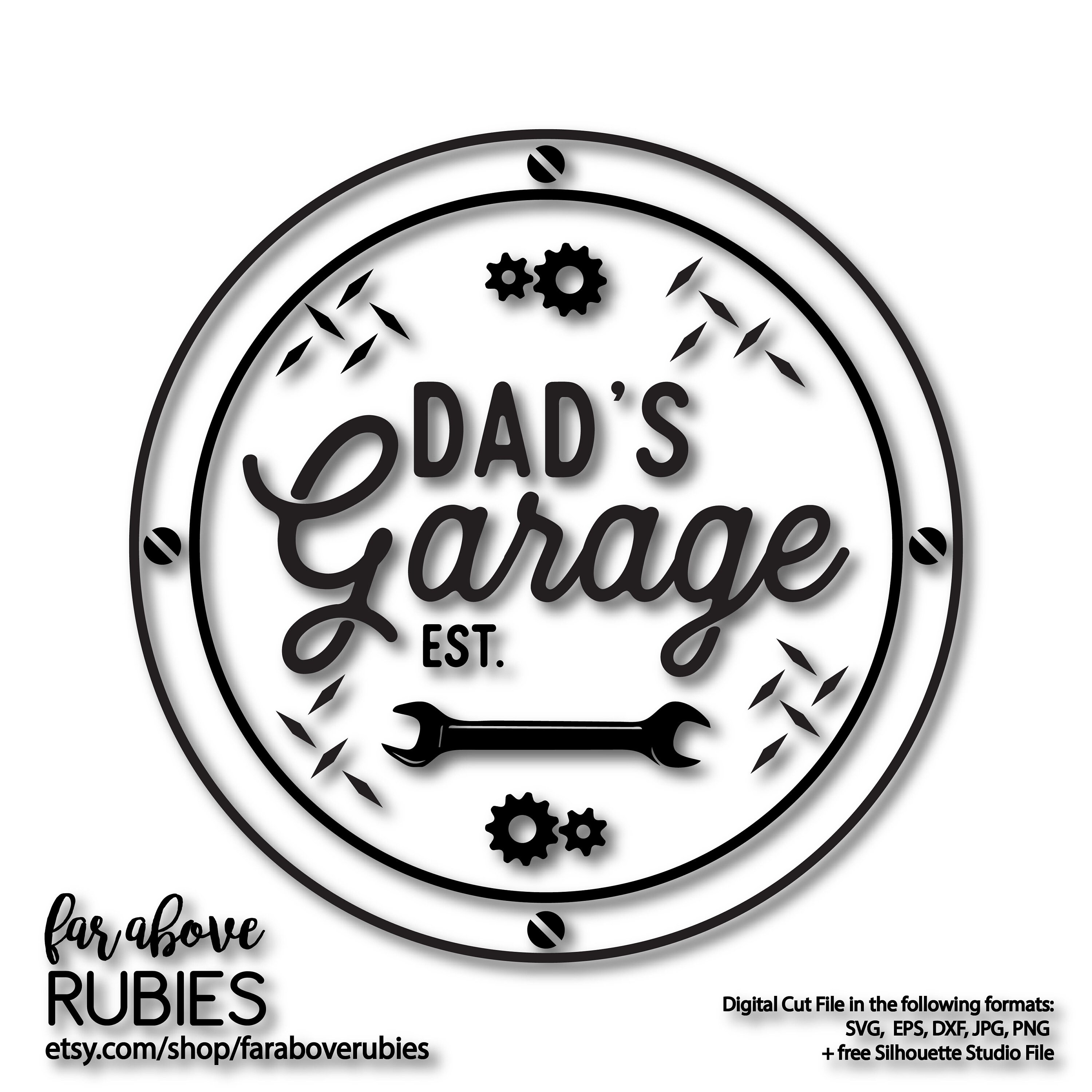 Download Dad's Garage SVG Sign Gears Wrench You Personalize with | Etsy