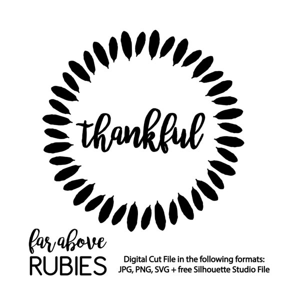 Thankful With Magnolia Leaf Wreath Svg Cut File For Etsy