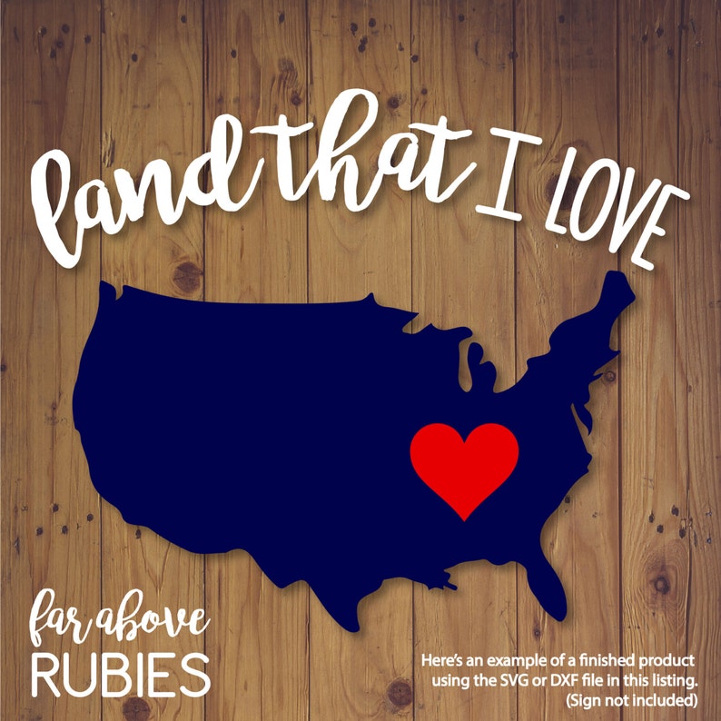 Download God Bless America Land That I Love USA Heart SVG DXF png ...