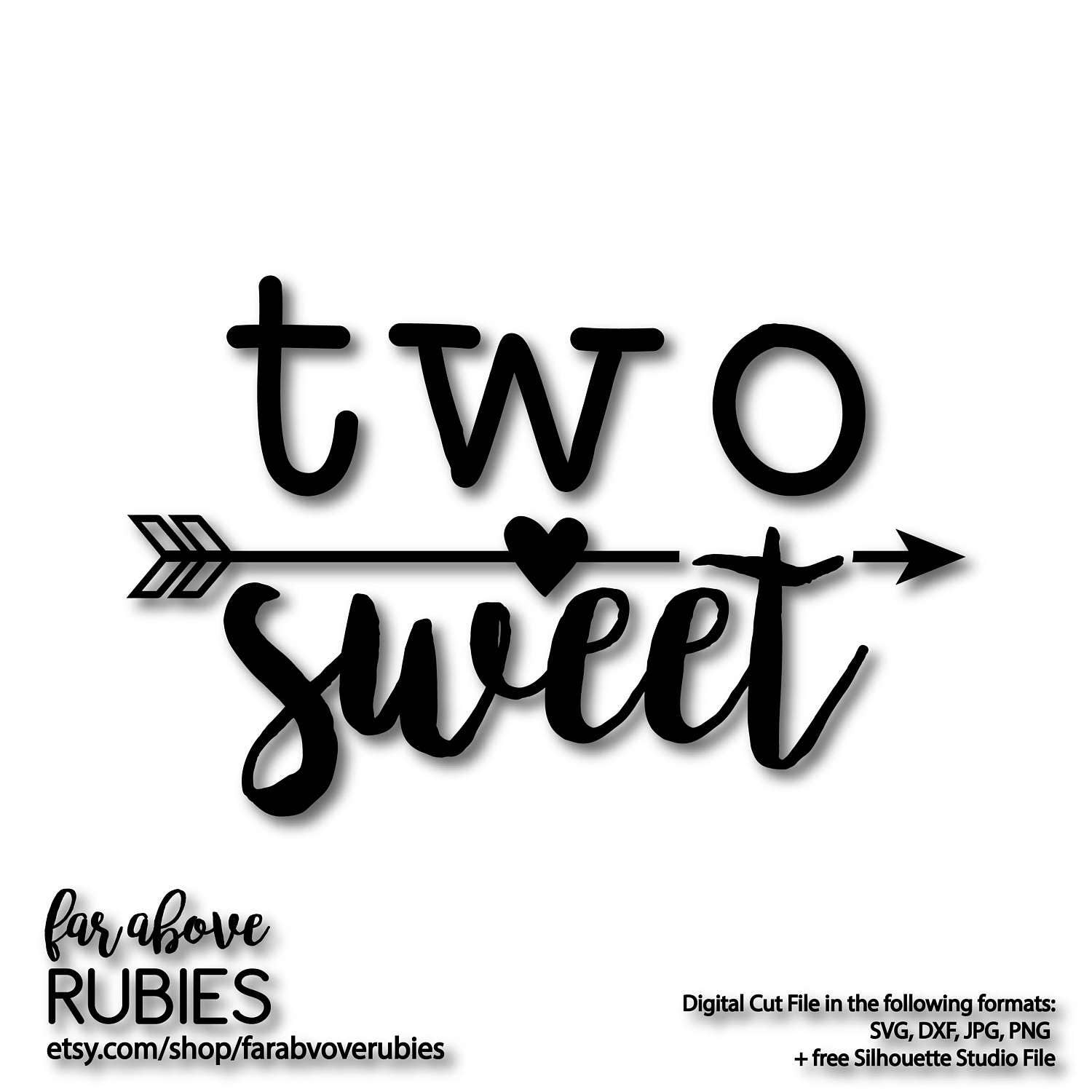 Download Two Sweet with Arrow for Girl 2nd Birthday Party SVG EPS ...