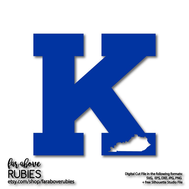 Kentucky Letter K With State Shape Svg Eps Dxf Png Jpg Etsy