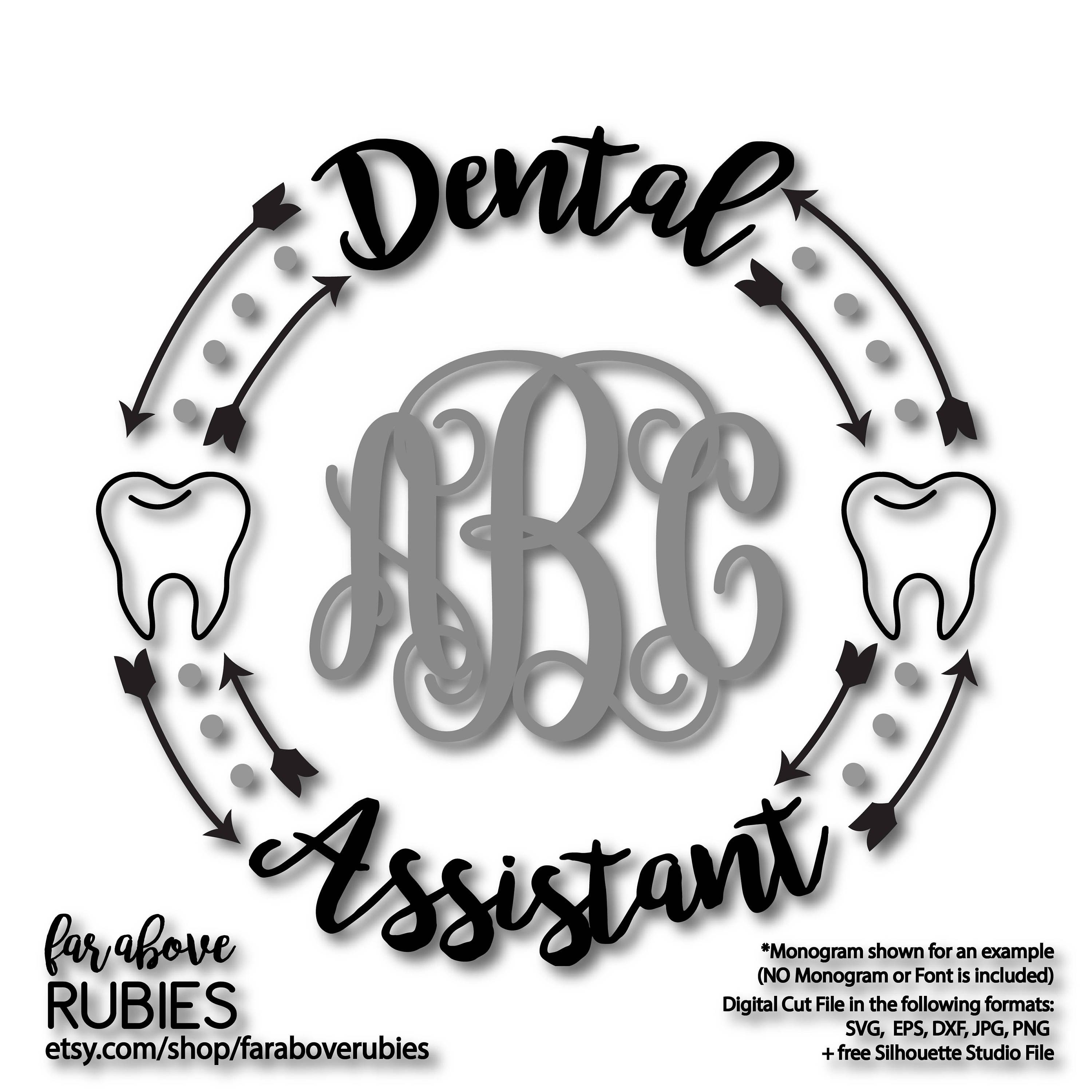 Download Dental Assistant Monogram Wreath monogram NOT included SVG | Etsy