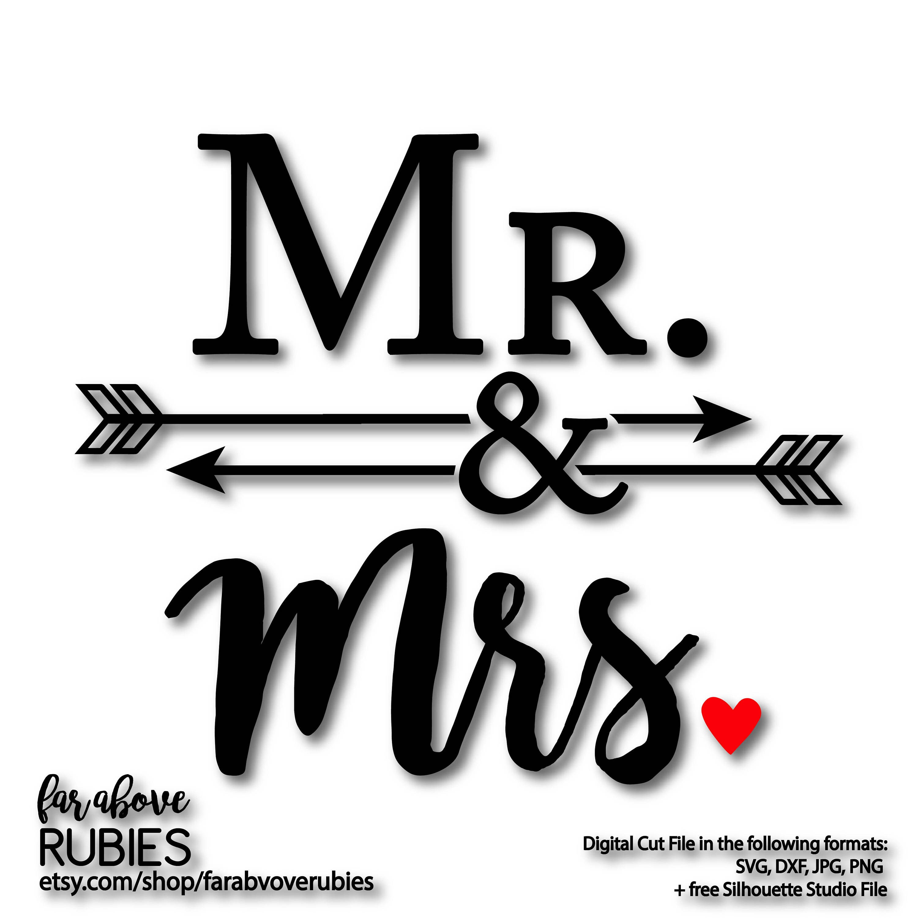 Download Mr. & Mrs. with Arrows Ampersand Wedding Shower Gift SVG ...