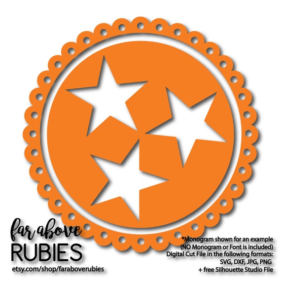 Tennessee Tn State Tristar With Scallop Lace Edge Svg Dxf Etsy