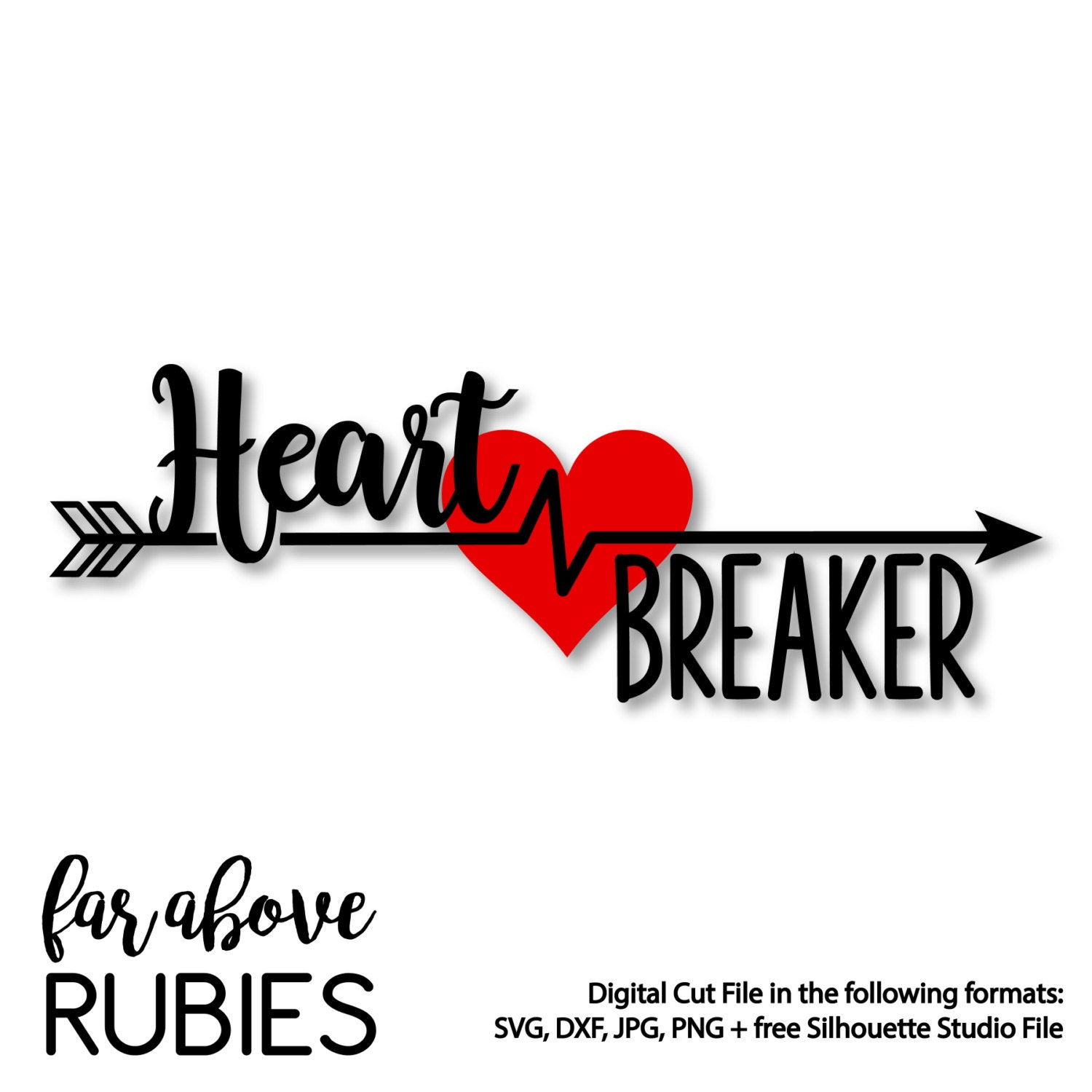 Download Happy Valentine's Day Heart Breaker Arrow Heart SVG | Etsy