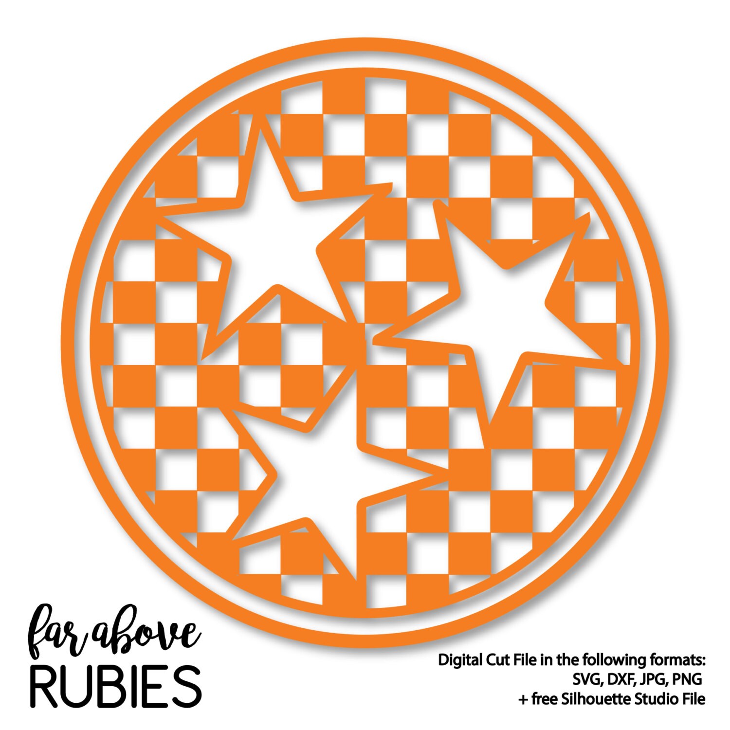 Tennessee Checkerboard Pattern Tristar SVG DXF png jpg Etsy