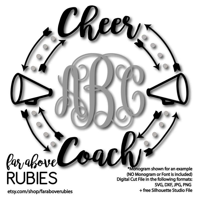 Download Cheer Coach Megaphone Monogram Wreath Arrows monogram NOT ...