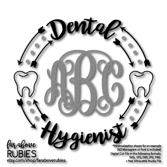 Dental Hygienist Monogram Wreath Monogram Not Included Svg Etsy