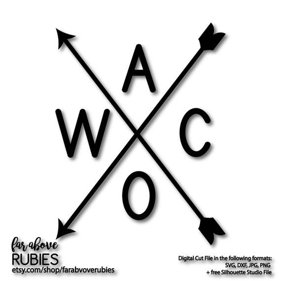 Download Free Waco Arrow Crossbar Word Art Texas Svg Eps Dxf Png Jpg Etsy SVG Cut Files