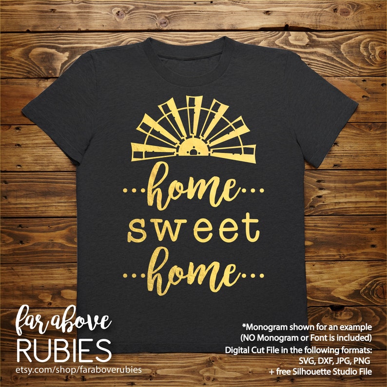Download Home Sweet Home with Windmill Blades Rustic Farmhouse SVG ...