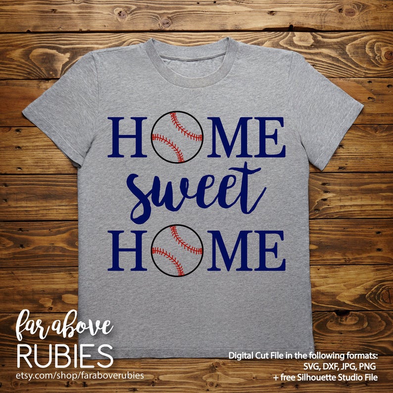 Download Home Sweet Home Baseball Softball Tee Ball SVG DXF png | Etsy