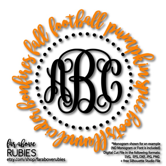 Fall Monogram Football Pumpkin Spice Boots Flannel Cider Etsy
