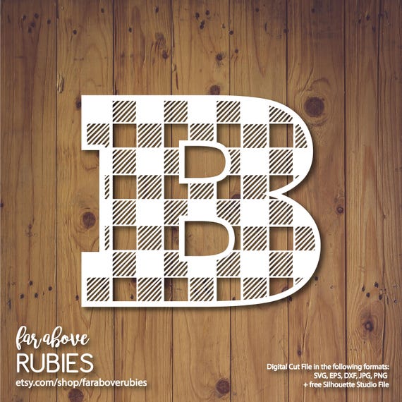 Download Free Monogram Alphabet Letter B Buffalo Plaid Check Pattern Svg Etsy SVG DXF Cut File