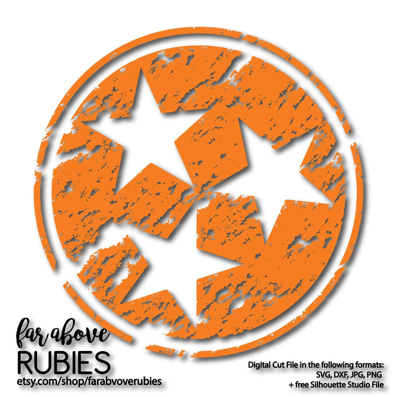 Distressed State of Tennessee Tri-Star SVG, EPS, DXF, png, jpg digital cut ...