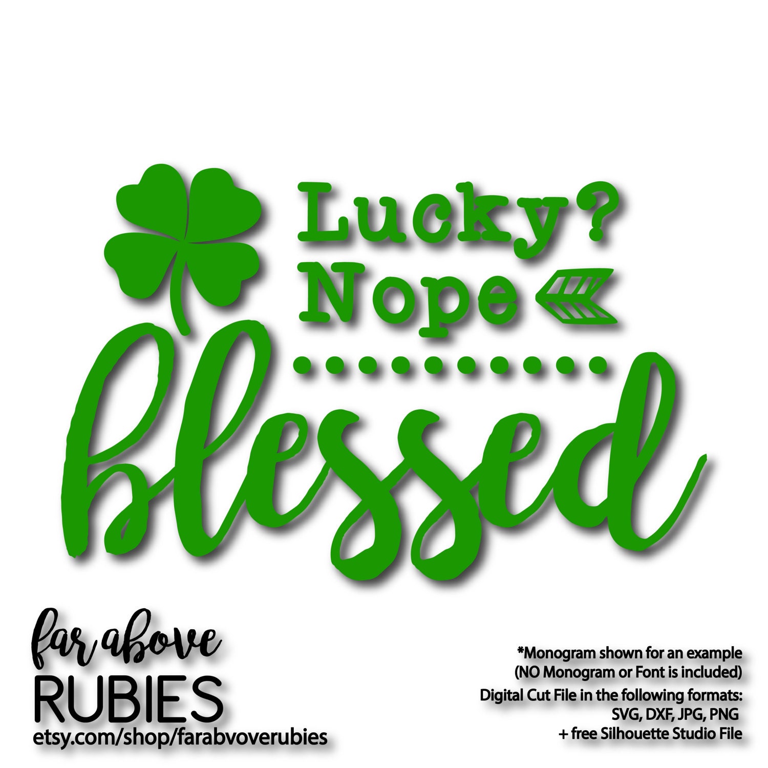 Download Lucky Nope Blessed Shamrock Four Leaf Clover SVG DXF png ...
