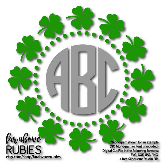 Download Shamrock Clover Dots Pattern Monogram Wreath monogram NOT ...