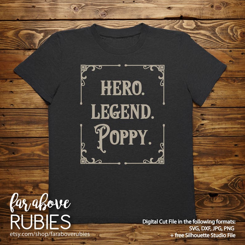 Download Hero Legend Poppy for Grandfather Father's Day Western | Etsy