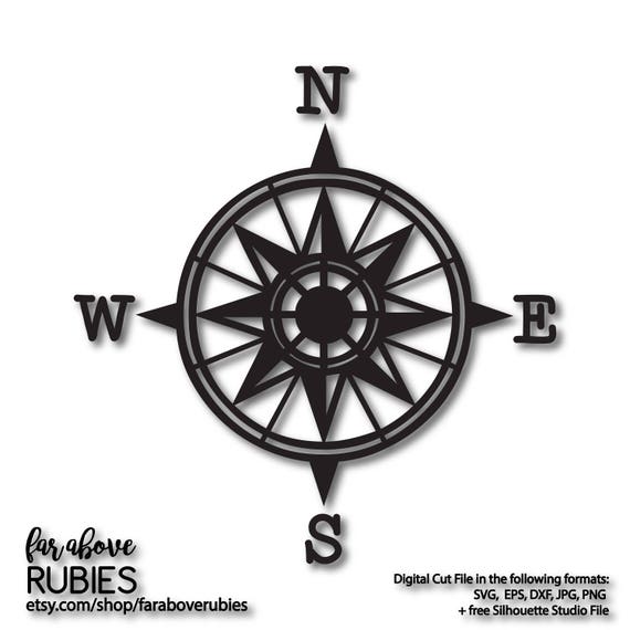 North Arrow Compass Rose Svg Eps Dxf Png Jpg Digital Cut Etsy