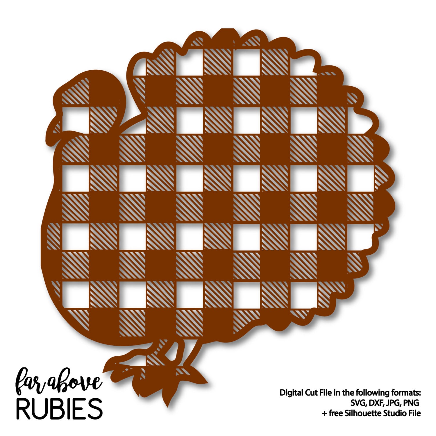 Download Buffalo Plaid Pattern Turkey Silhouette SVG DXF png jpg | Etsy