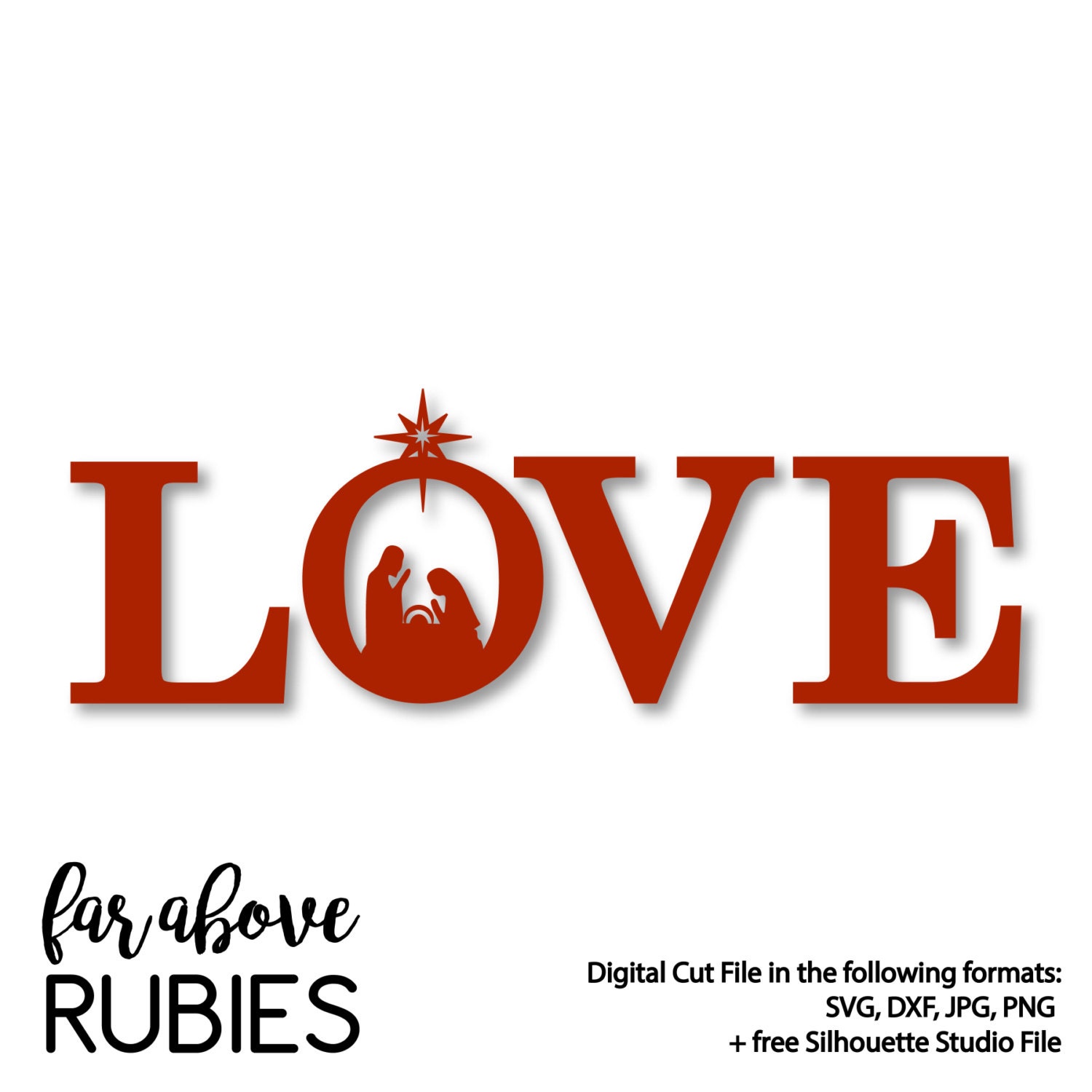 Download LOVE Nativity Christmas SVG DXF png jpg digital cut file | Etsy