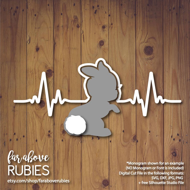 Download Easter Bunny Rabbit Heartbeat EKG Cotton Tail SVG EPS dxf ...
