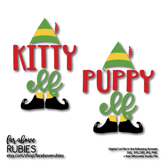 Download Free Puppy Elf Kitty Elf Christmas Elf Svg Eps Dxf Png Jpg Etsy SVG DXF Cut File