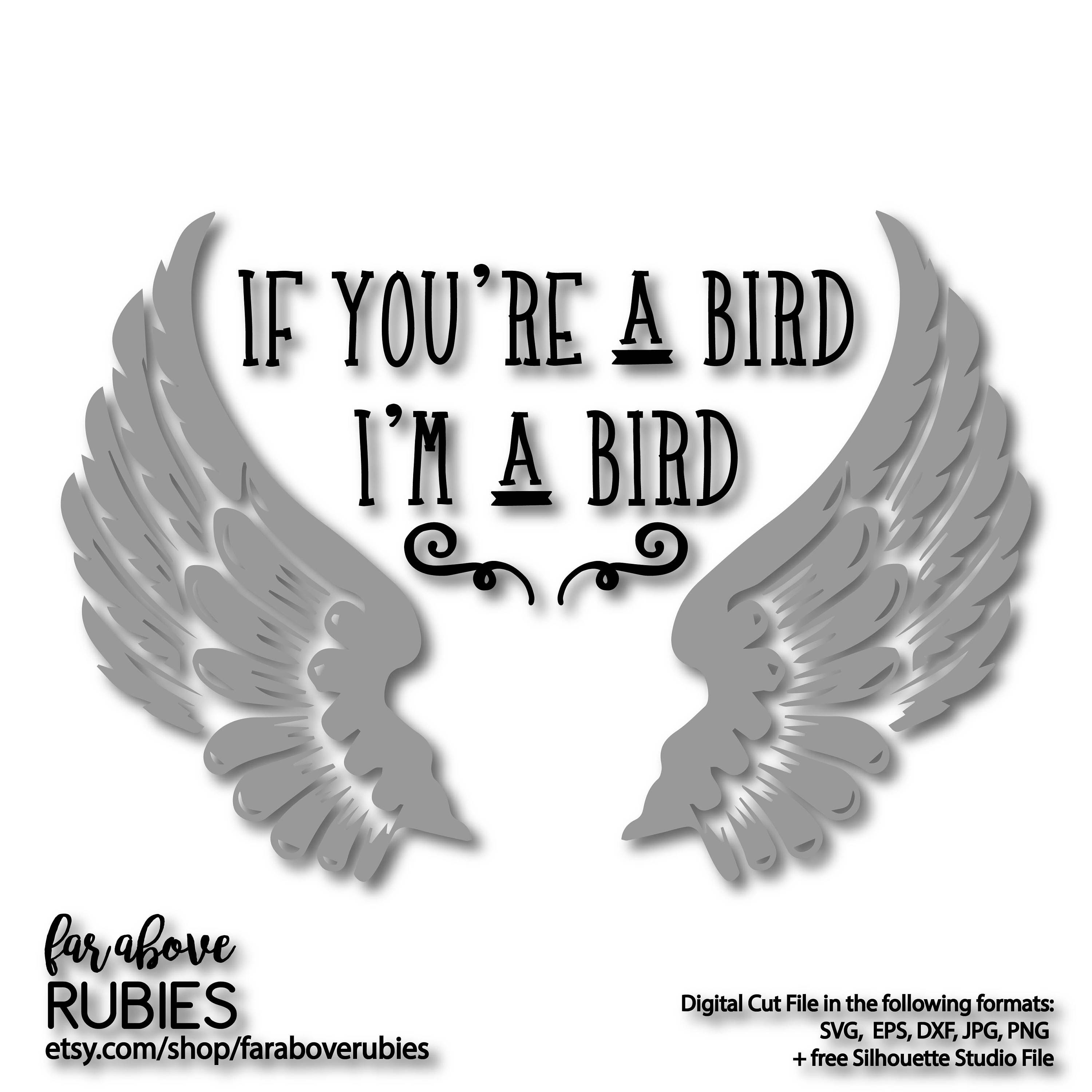 Download If You're a Bird I'm a Bird with Wings Quote SVG | Etsy
