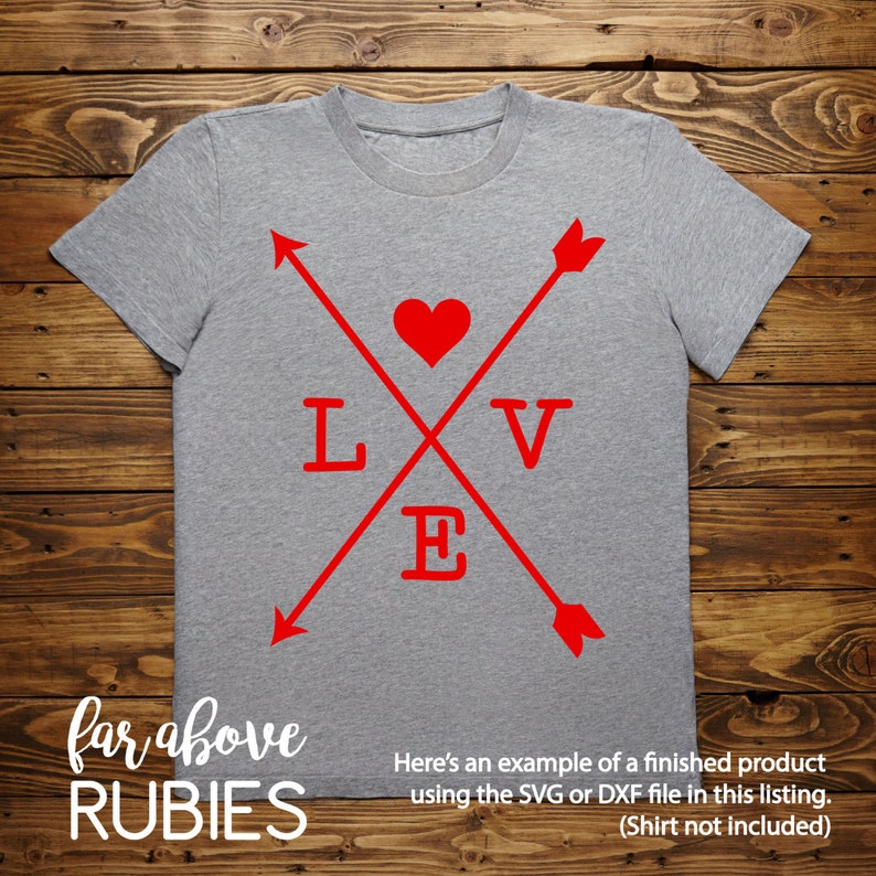 Download Happy Valentine's Day Love with Heart Cross Arrows SVG | Etsy