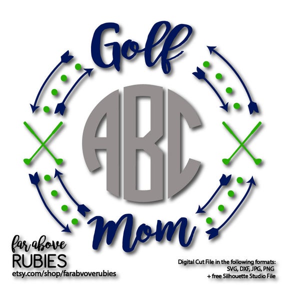 Download Free Golf Mom Monogram Wreath With Clubs Arrows Monogram Not Etsy SVG Cut Files