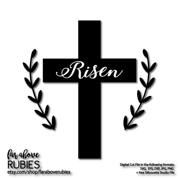 Easter Svg Cross Risen Svg Eps Dxf Png Jpg Digital Cut Etsy