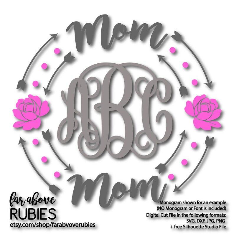 Download Mom Monogram Wreath monogram NOT included with Flowers | Etsy