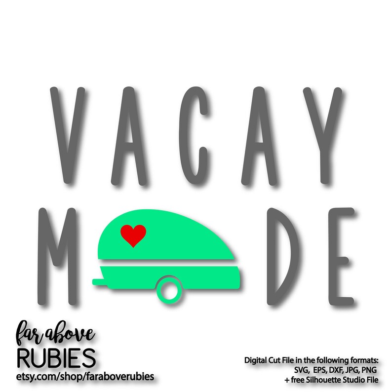 Download Vacay Mode with Camper RV Vintage SVG EPS dxf png jpg | Etsy