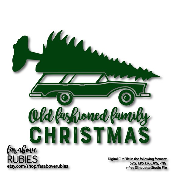 Download Old Fashioned Family Christmas Station Wagon Tree SVG EPS | Etsy