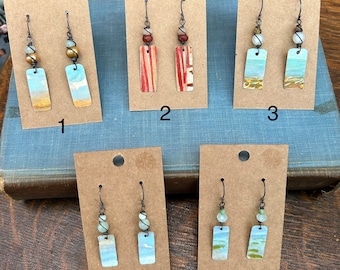 Funky Upcycled Earrings, Lightweight Earrings, Assemblage Jewelry