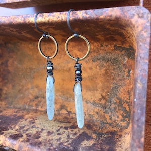 Natural Kyanite Earrings, Boho Dangle Earrings, Lightweight Gemstone Earrings