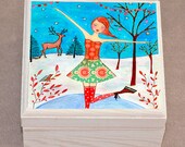 Christmas Skater Jewelry Box Trinket Box Christmas Gift Box