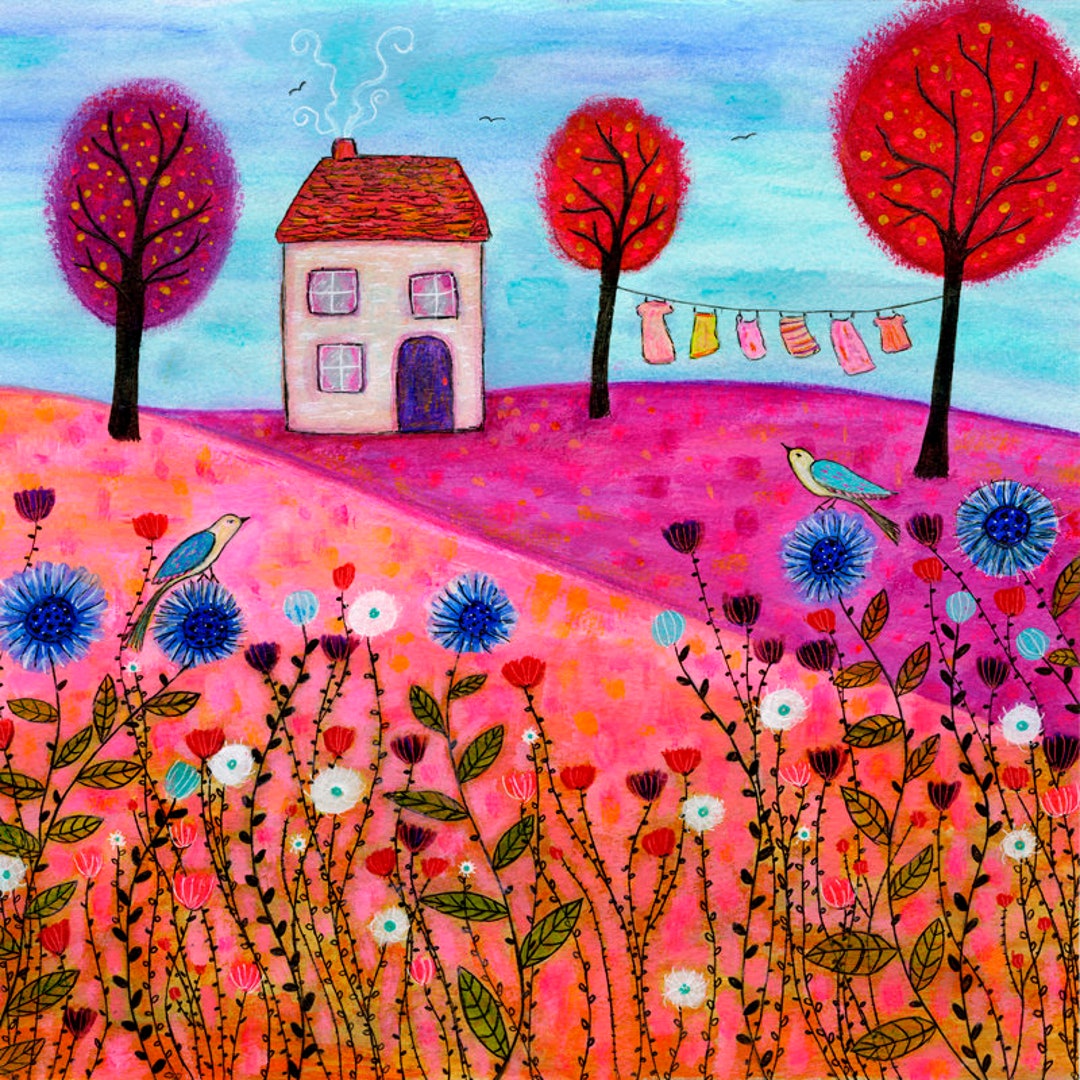 Art Print House Art Print Large Art Print Landscape Painting Large Wall