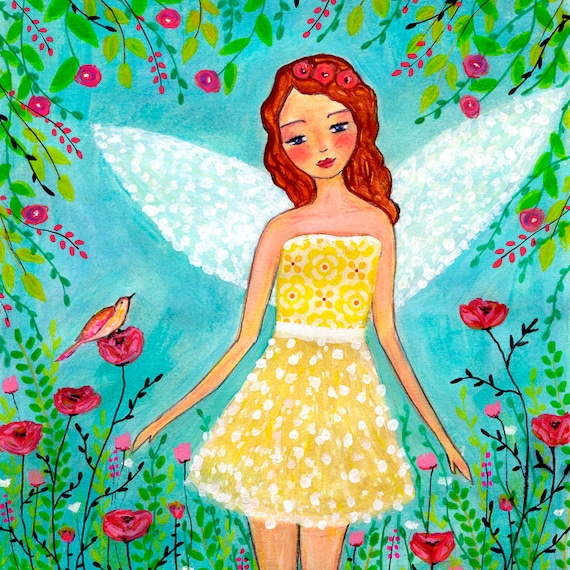 Nursery Art Print, Fairy Art Print, Cute Fairy Painting, Child's Room  Decor, Large Art Print for Girls Bedroom, Wall Art for Children Decor