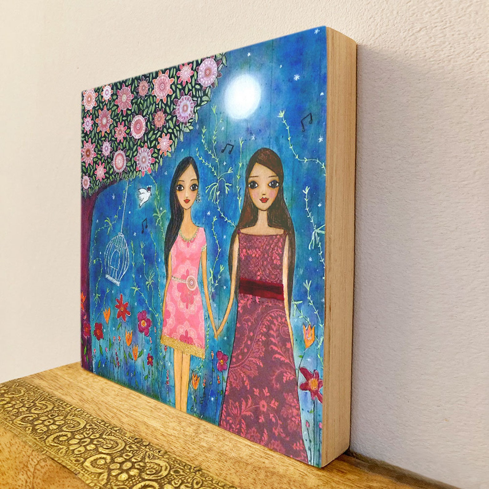 Friendship Painting Girlfriend Art Best Friend Painting Etsy