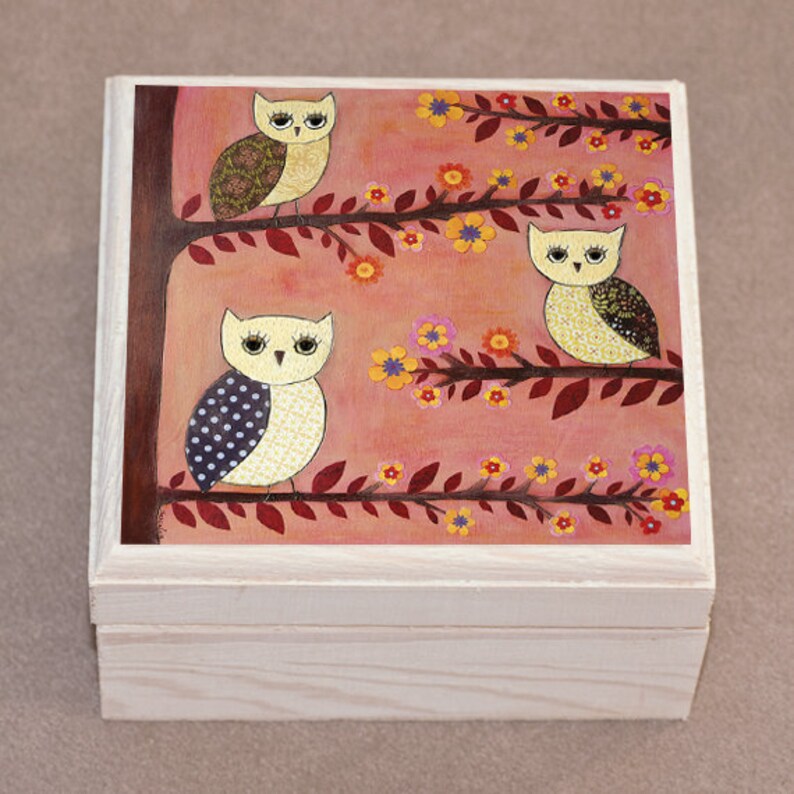 Wise Owl Jewelry Box Handmade Owl Gift Etsy