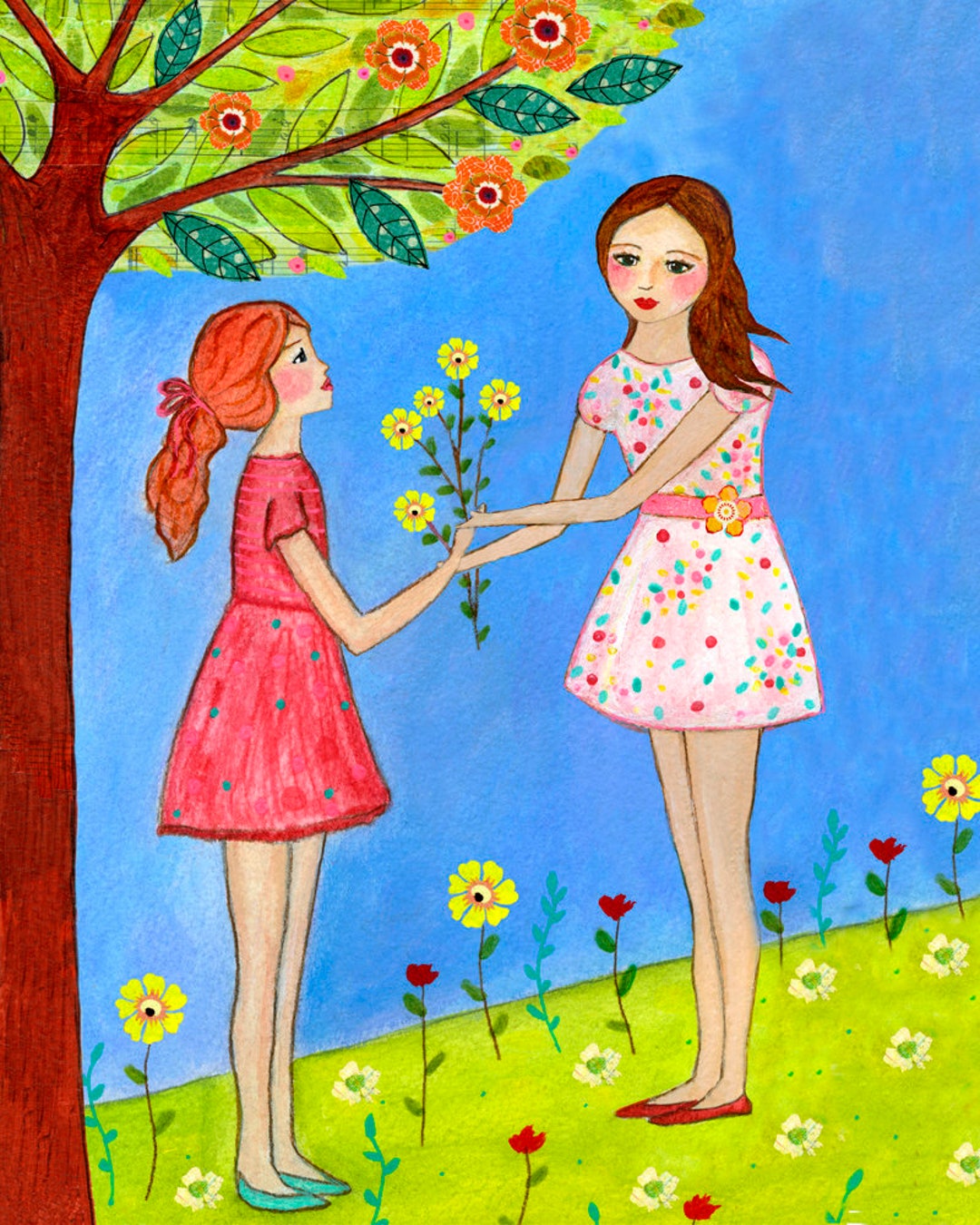 Wall Art, Large Art Print, Girl Art Print, Nursery Art, Giclee Art Print, Large Wall Art Etsy