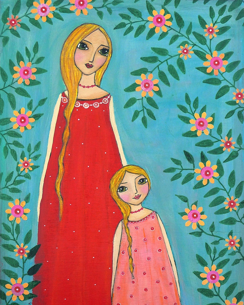 Mother and Daughter Art Print Large Poster Print - Etsy