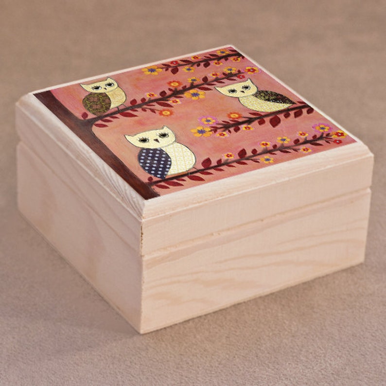 Wise Owl Jewelry Box Handmade Owl Gift Etsy